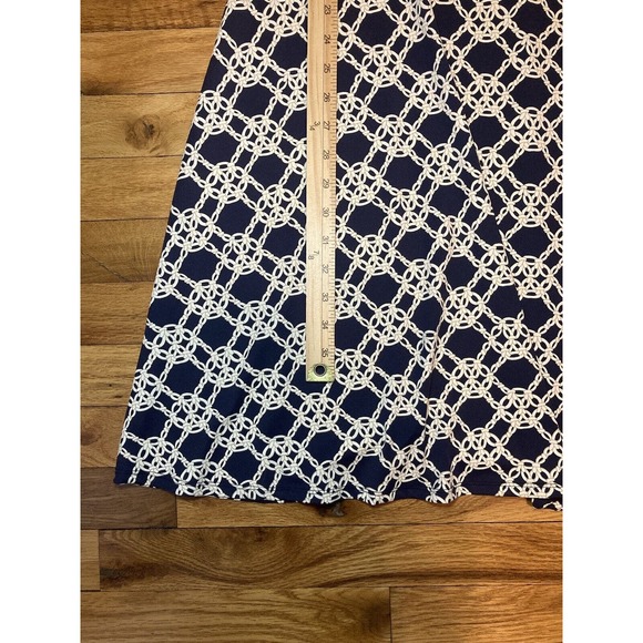Talbots Dress Women’s Size L Blue White Nautical Rope Print Fit & Flare Preppy - Picture 9 of 11